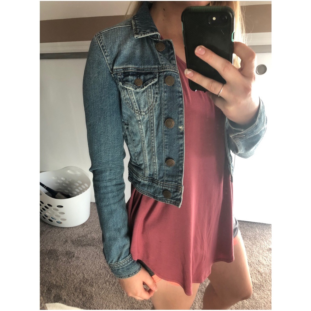 Moving Sale! Cropped Light Wash Denim Jacket